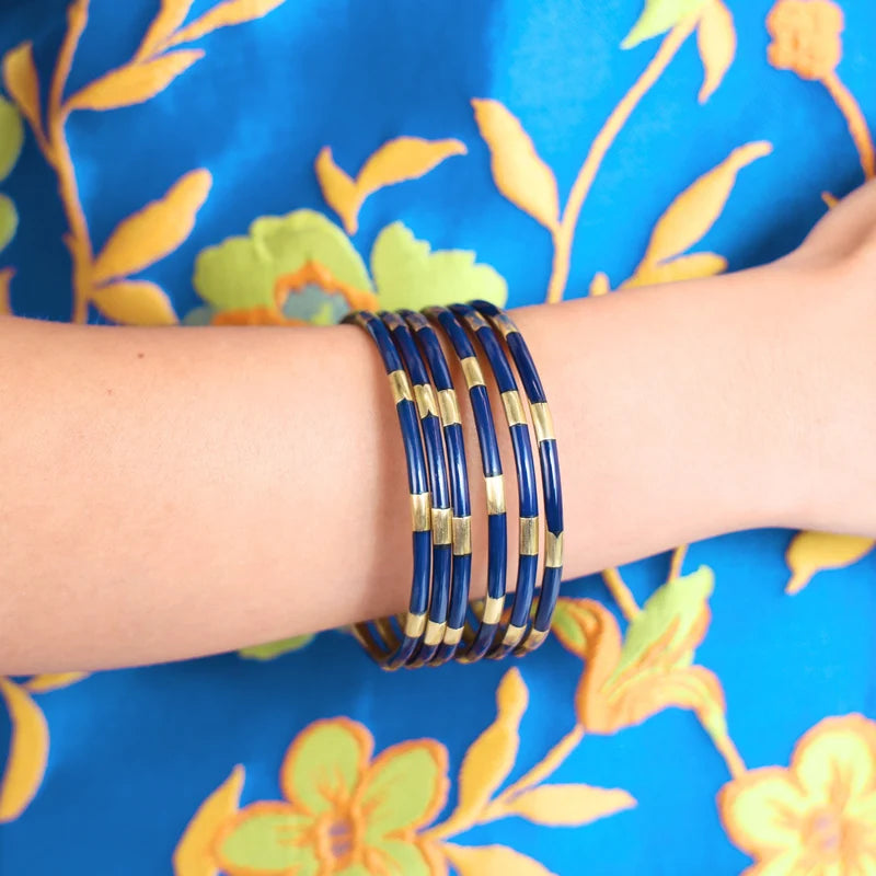 Navy Veda Bangles - Set of 6