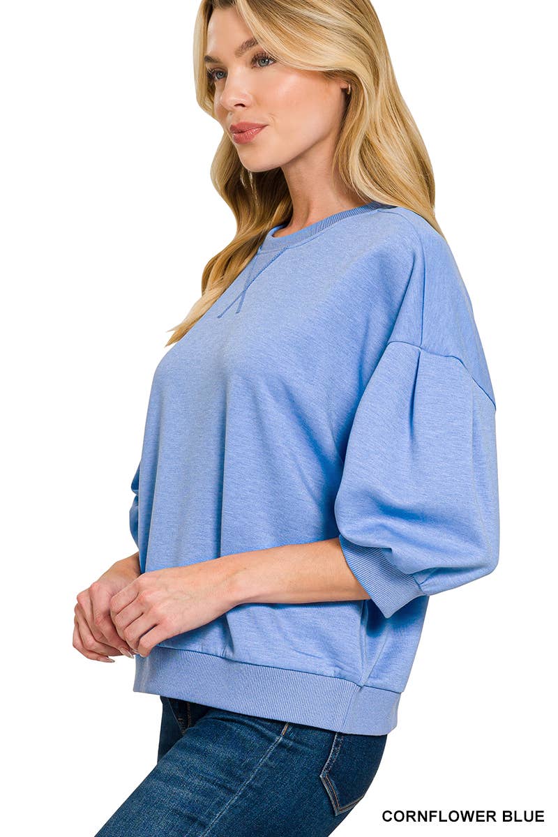 42POPS - `Scuba Dolman Sleeve Pullover SI-29323 Zenana