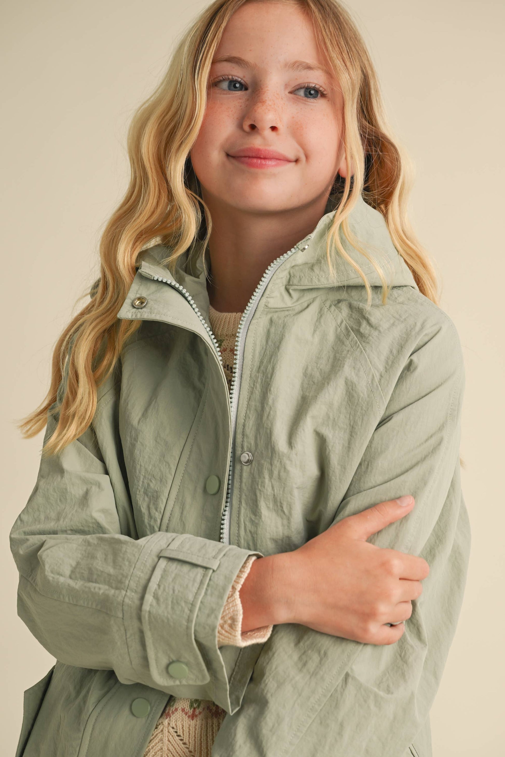 heart and arrow - TWEEN KIDS GIRLS LIGHTWEIGHT LONG PARKA (7-14)