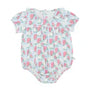 Baby onesie with floral pattern on a white background