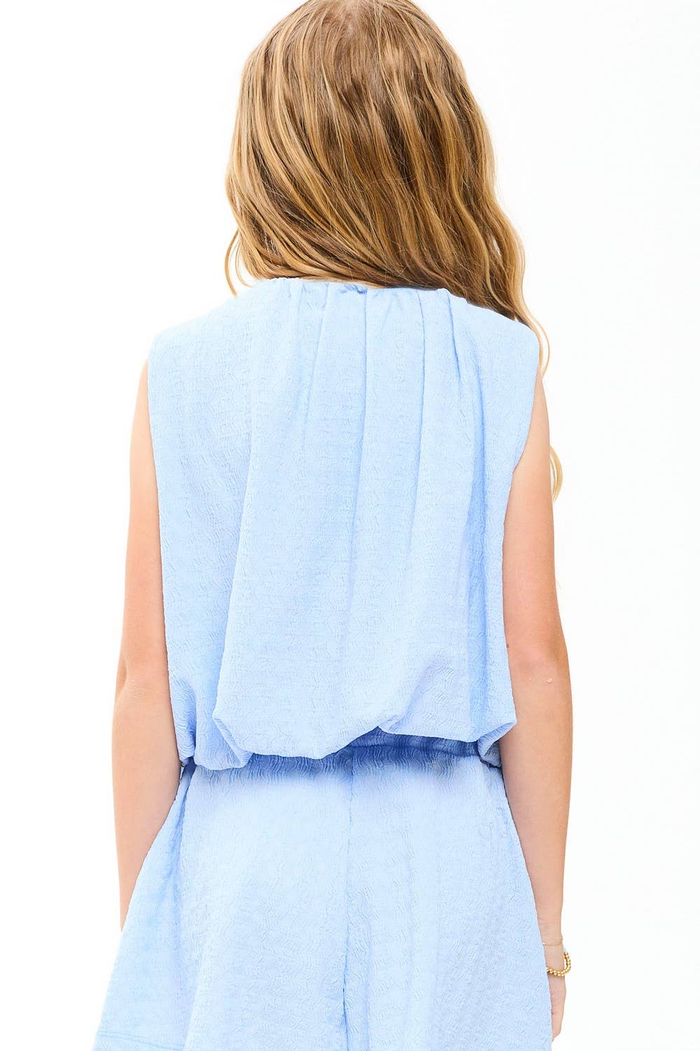 Good Girl - Curly Wrinkled Sleeveless Bubble Top