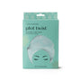 Packaging of a microfiber towel with a woman's face design on a white background
