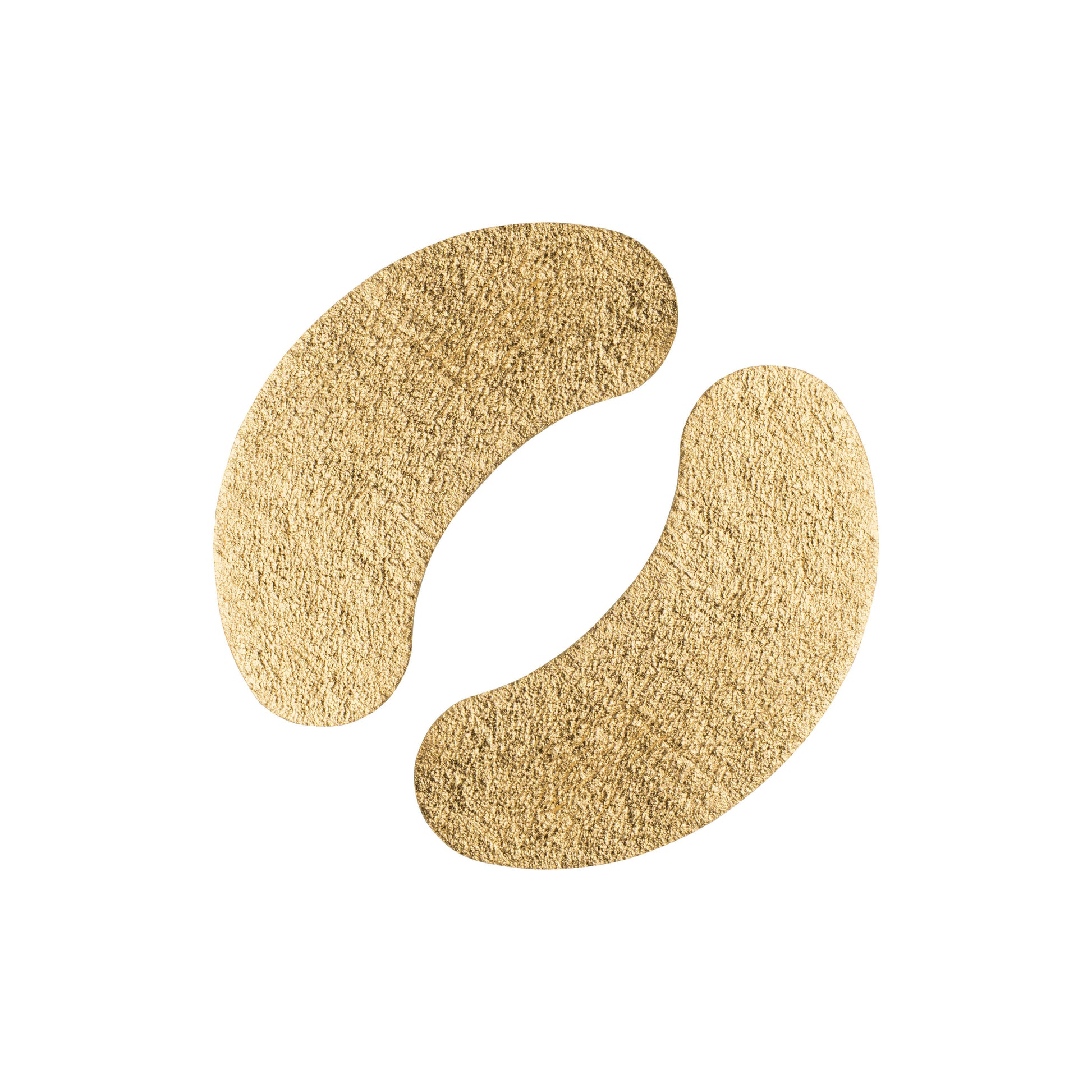 Pair of gold eye patches on a white background