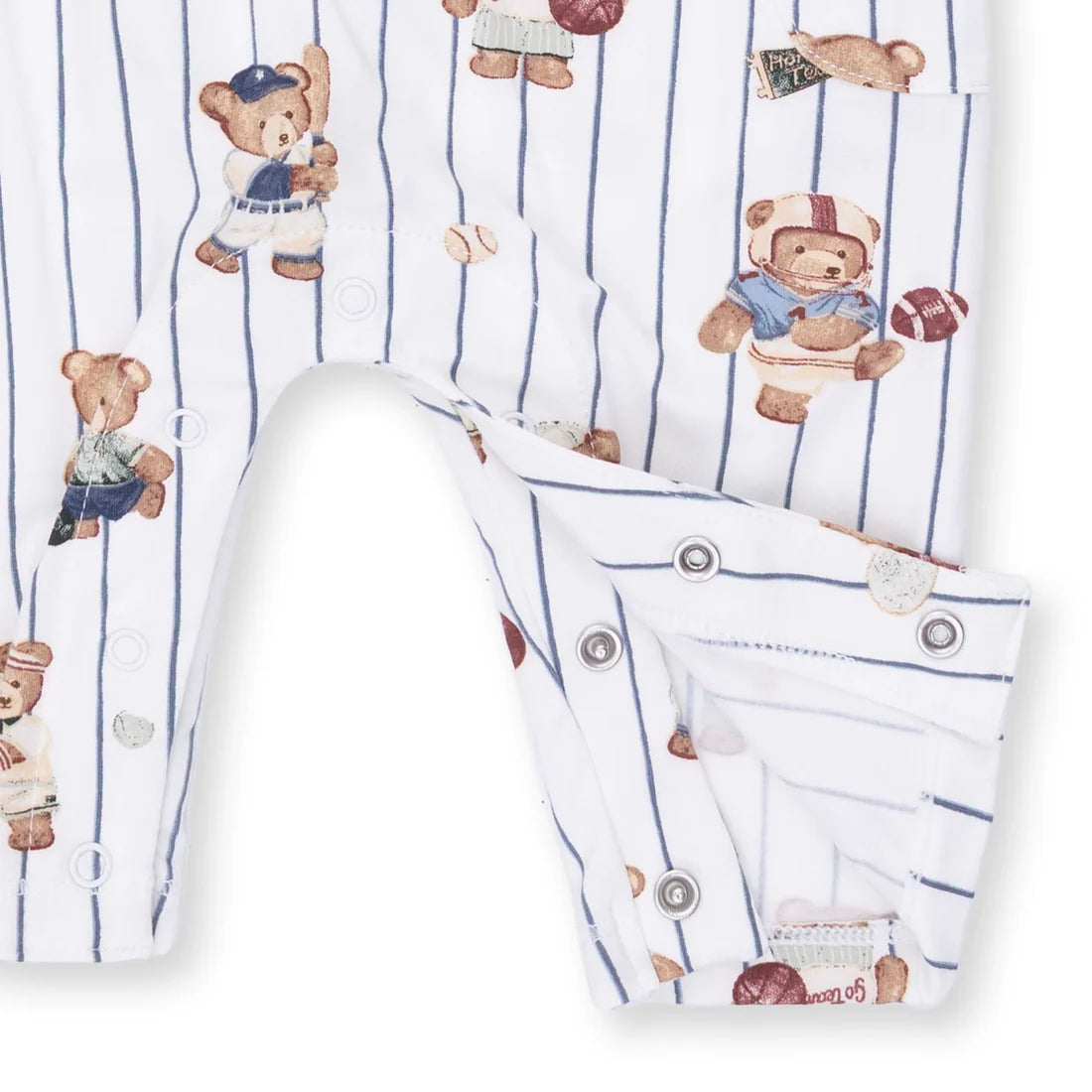 White shirt with teddy bear pattern on a white background