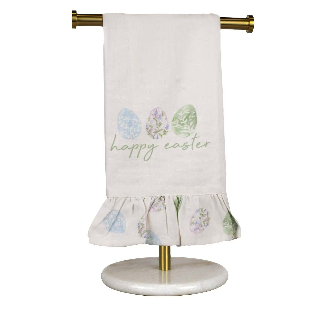 Haven Eggs Ruffle Hand Towel   White/Multi