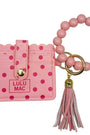 Girlie Girl Originals - LM-PD-7311 Beaded Wristlet ID Wallet Pink/Hot Pink Dot