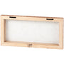 Wooden picture frame with glass on a white background