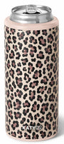 Slim can sleeve in brown leopard print with KATYDID logo