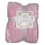 Pink throw blanket with a 'Royal Standard' label on a white background