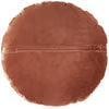 A circular brown leather patch or pad shown flat against a white background.