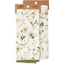 Kitchen towel with floral pattern on a white background