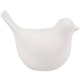 White ceramic bird-shaped object on a white background