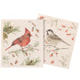 Two decorative towels with bird designs on a white background