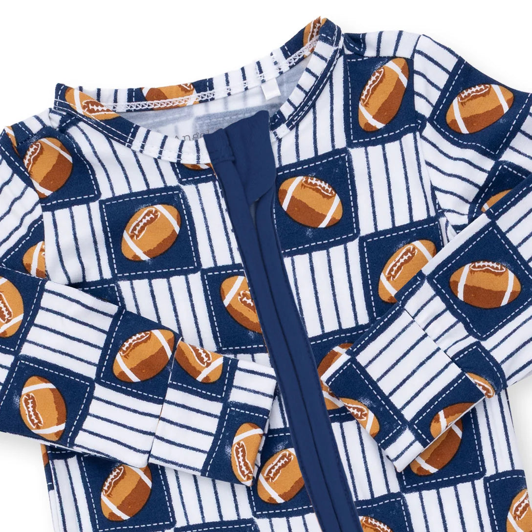 Children's shirt with football pattern on a white background