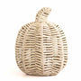 Woven basket with a lid on a white background