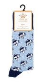Men's I'd Rather be Fishing Socks   Navy/Aqua/White