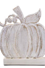 White distressed pumpkin decoration on a white background