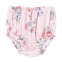 Floral-patterned baby bloomers on a white background