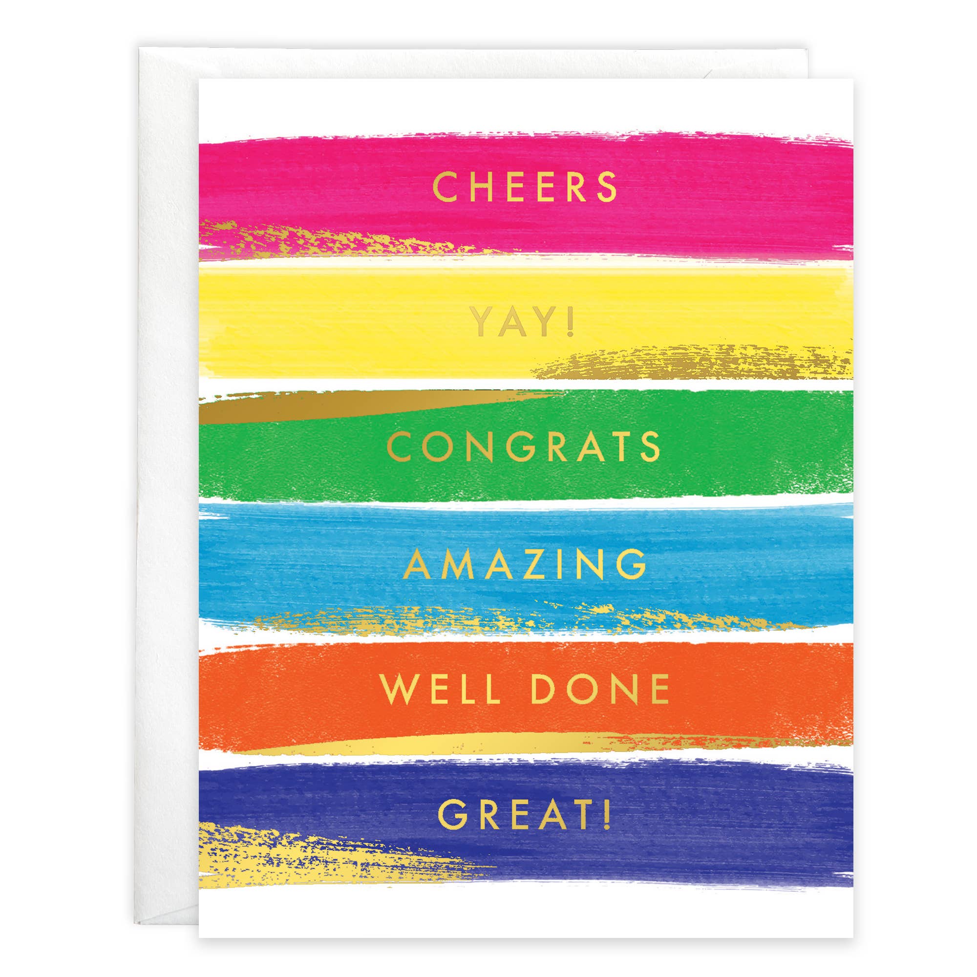 GINA B DESIGNS - Congratulations Greeting Card - Color Brush Strokes