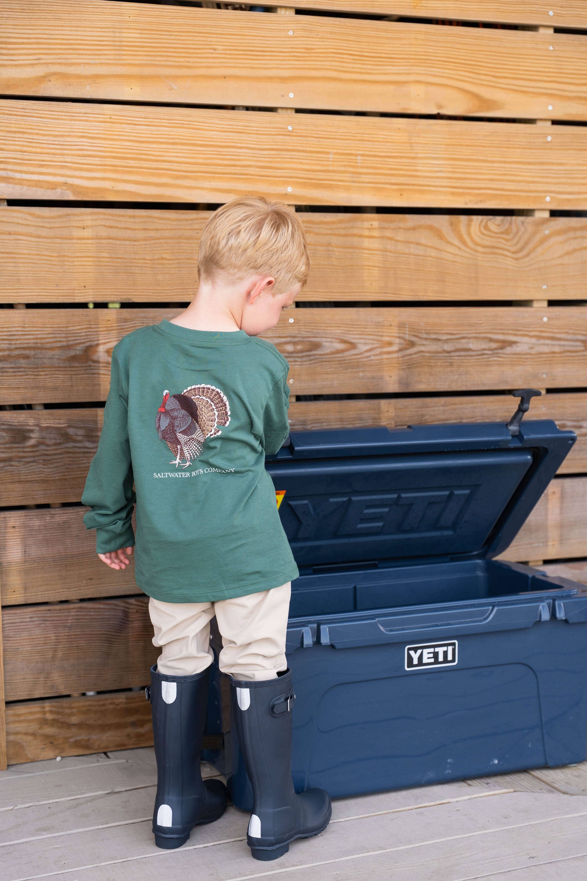 Saltwater Boys Company - Turkey Boys Graphic Tee LS Green