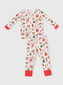 Children's 2 piece set with Christmas-themed pattern on a white background