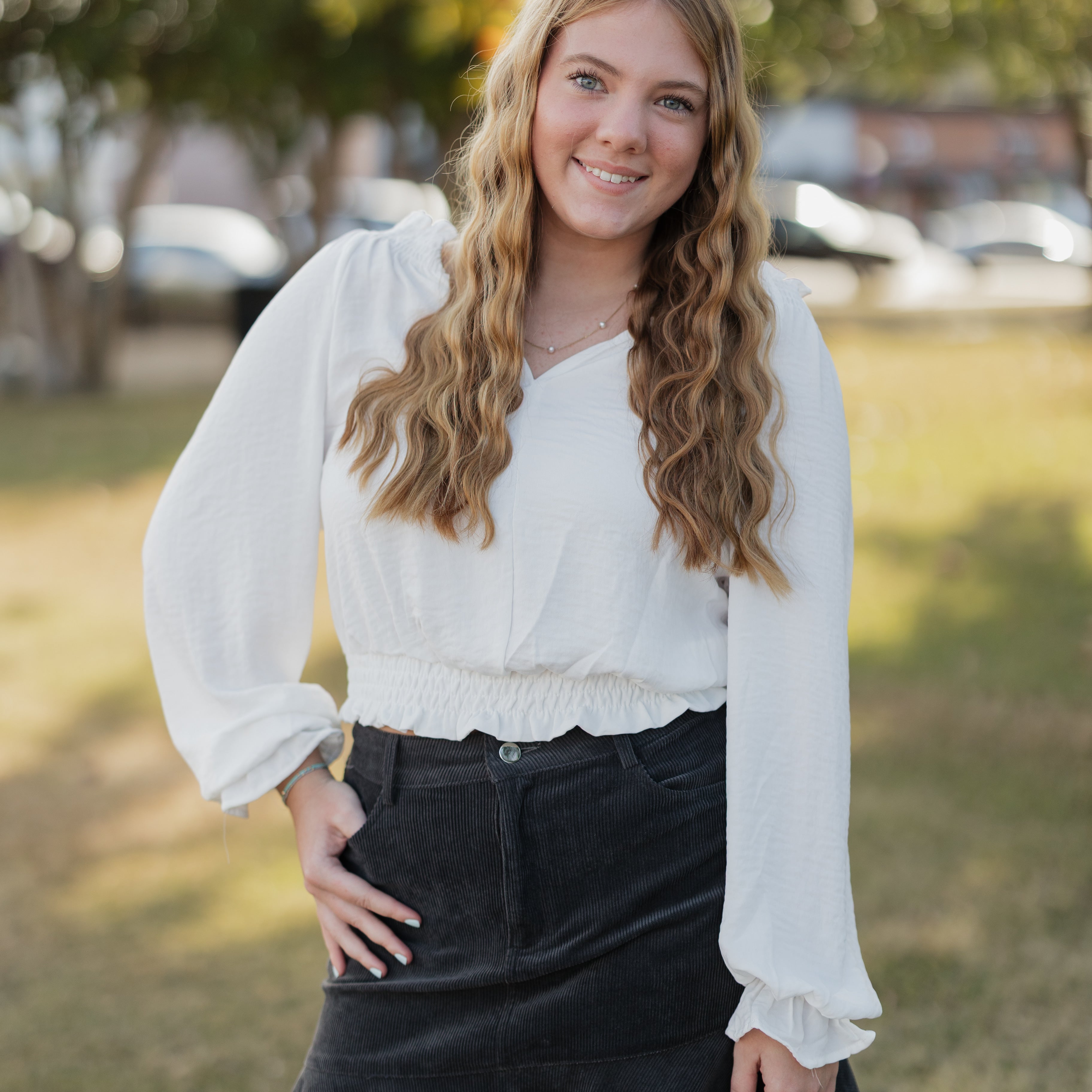 Long Sleeve Woven Top