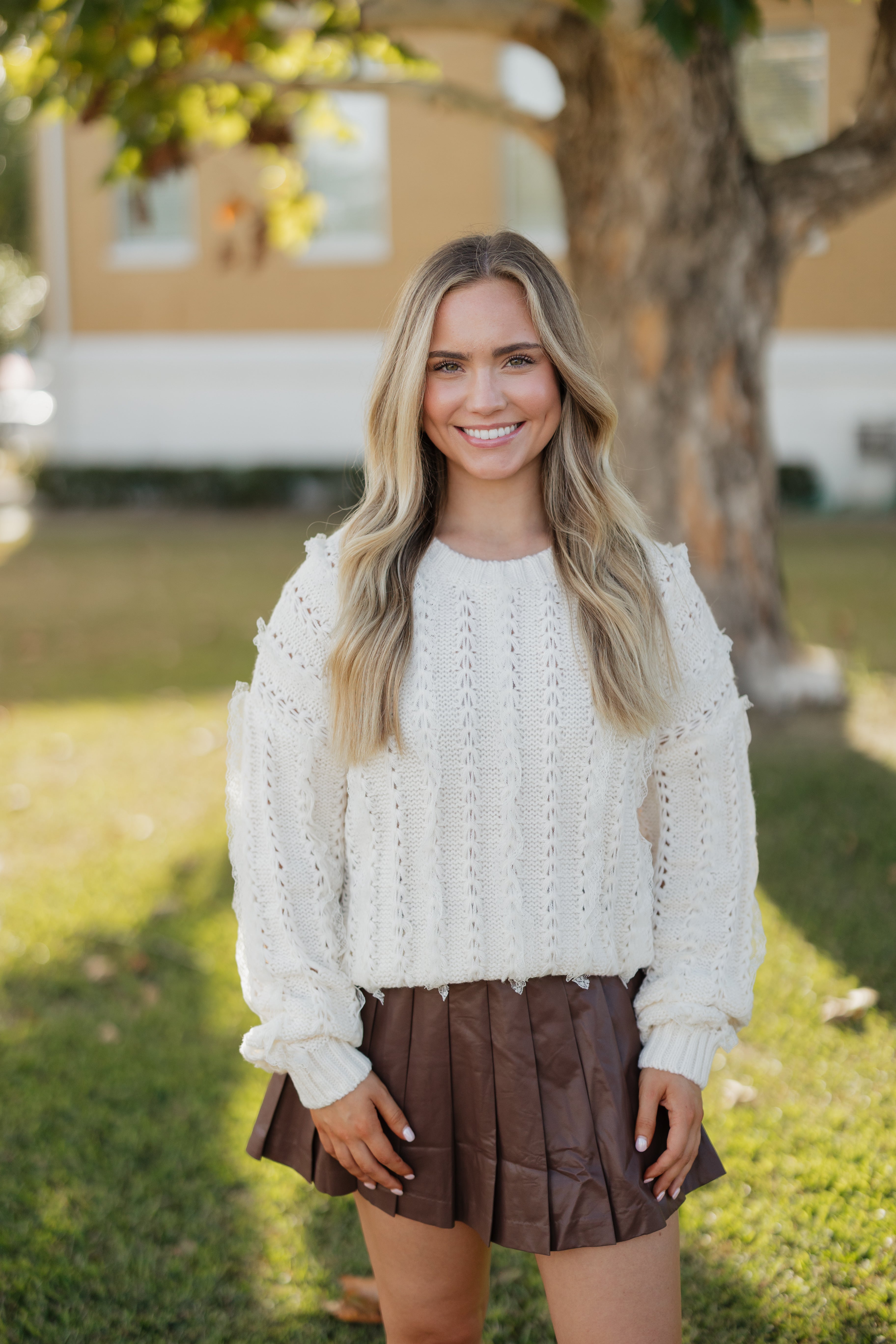 Klesis - IT4439 LACE TRIM DETAILED SWEATER KNIT TOP