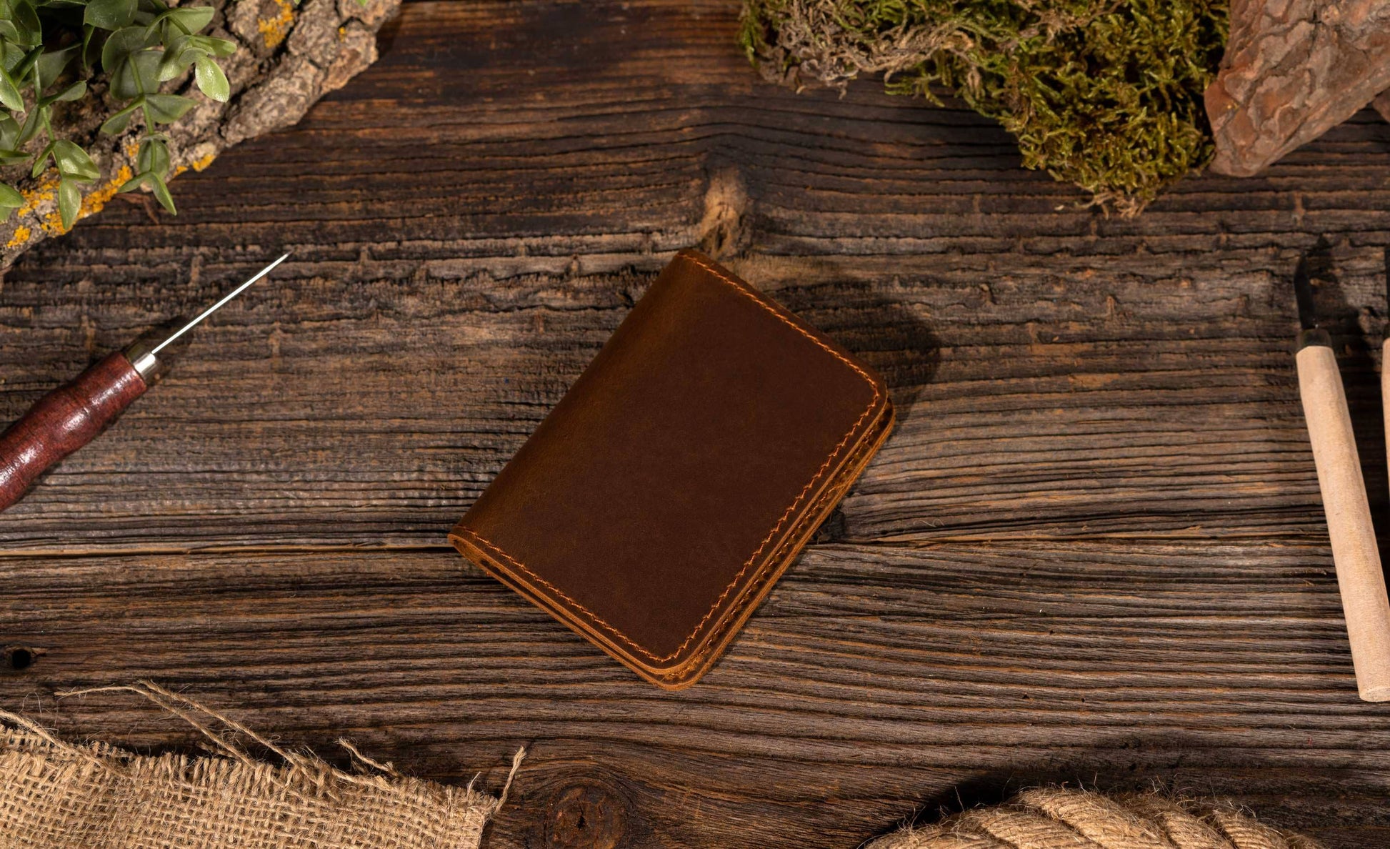 American Leather Goods - Genuine Leather Wallet, Handmade Wallet