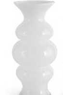 White ceramic vase with a textured design on a white background