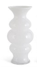 White ceramic vase with a textured design on a white background