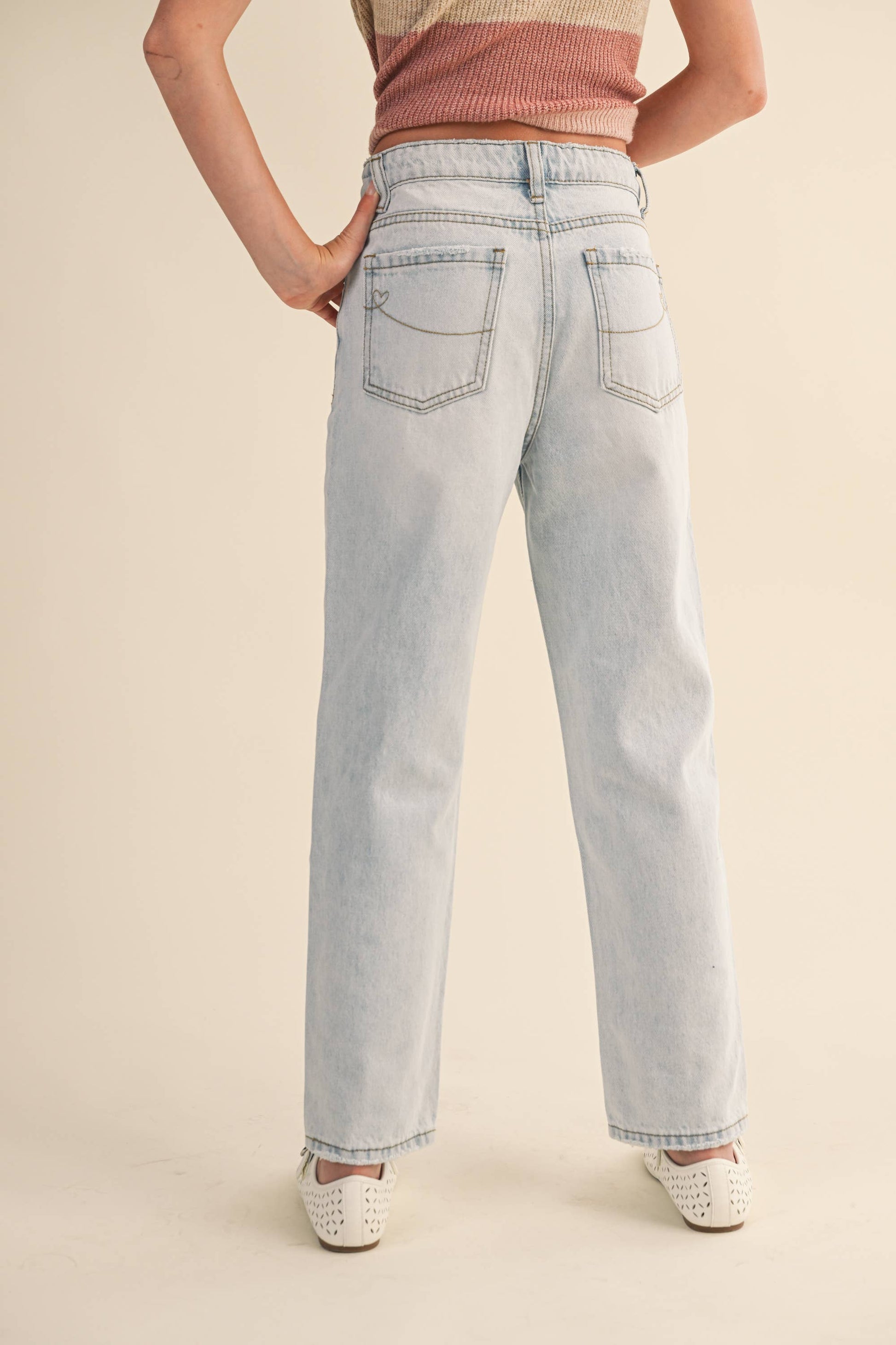 heart and arrow - TWEEN KIDS GIRLS STRAIGHT LEG DENIM PANTS (7-14)