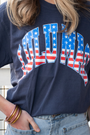 Girlie Girl Originals - LM-SS-1000 Stars & Stripes Adult Navy Comfort Colors Tee