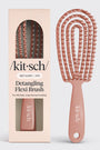 Detangling flexi brush with packaging on a white background