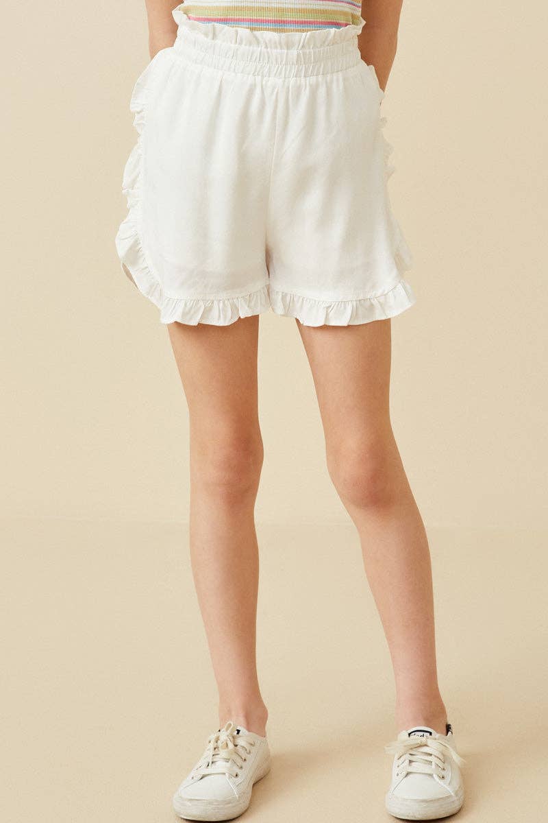 Hayden LA - Girls Ruffle Trimmed Elastic Waist Soft Shorts