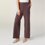 Brown wide-leg pants worn by a person on a white background
