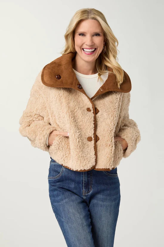 Harbor Reversible Curly Faux Lamb Jacket