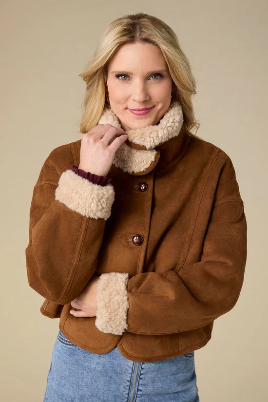 Harbor Reversible Curly Faux Lamb Jacket