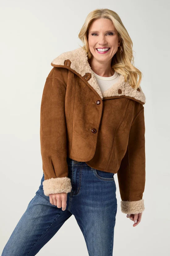 Harbor Reversible Curly Faux Lamb Jacket
