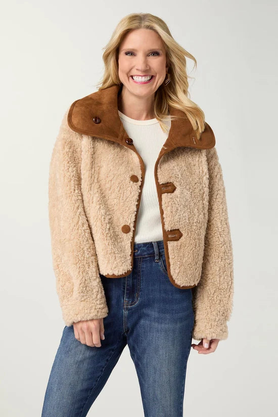 Harbor Reversible Curly Faux Lamb Jacket