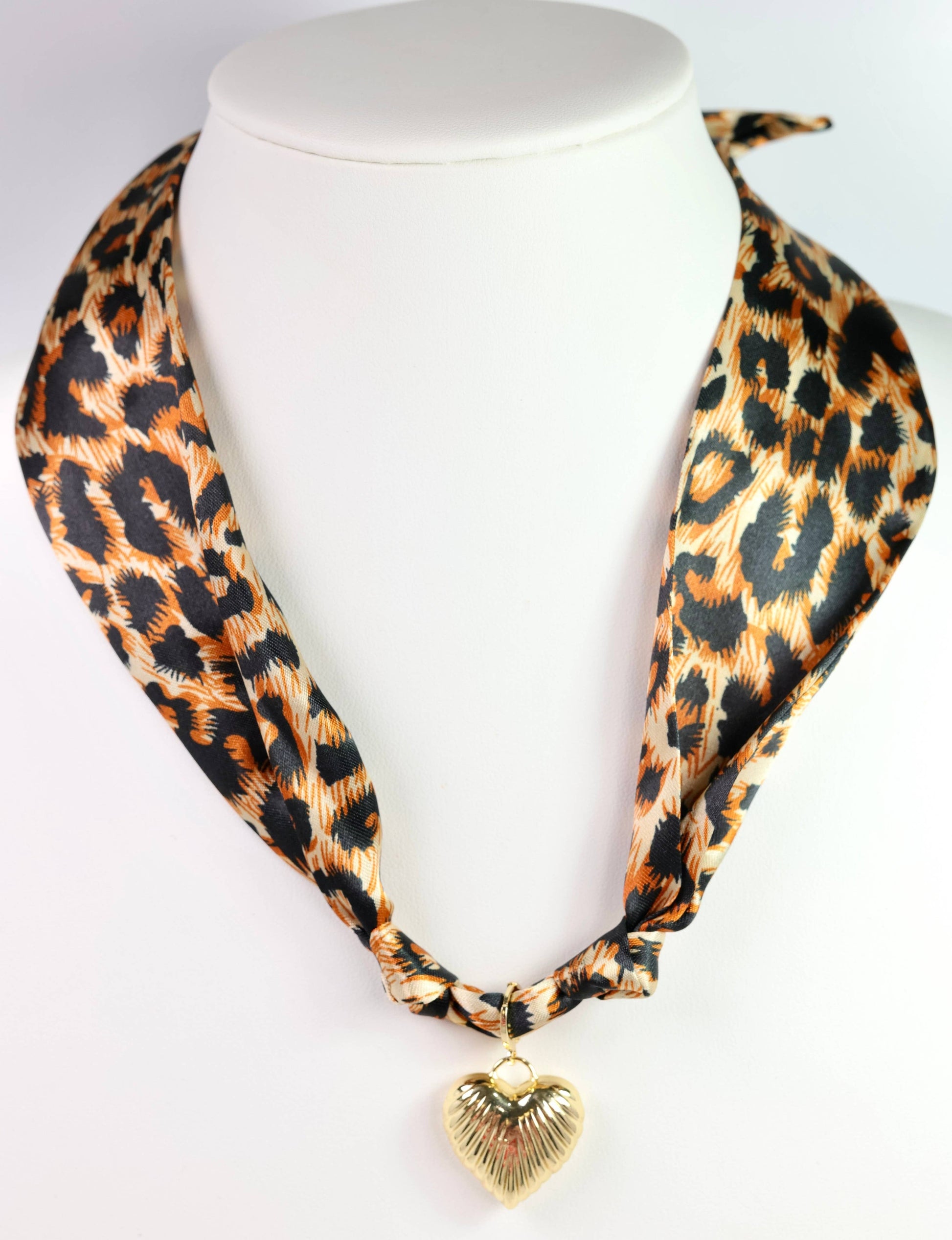 Caroline Hill - Lillie Scarf Charm Necklace LEOPARD