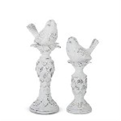 Weathered Whitewashed Bird Finials(sold seperate)