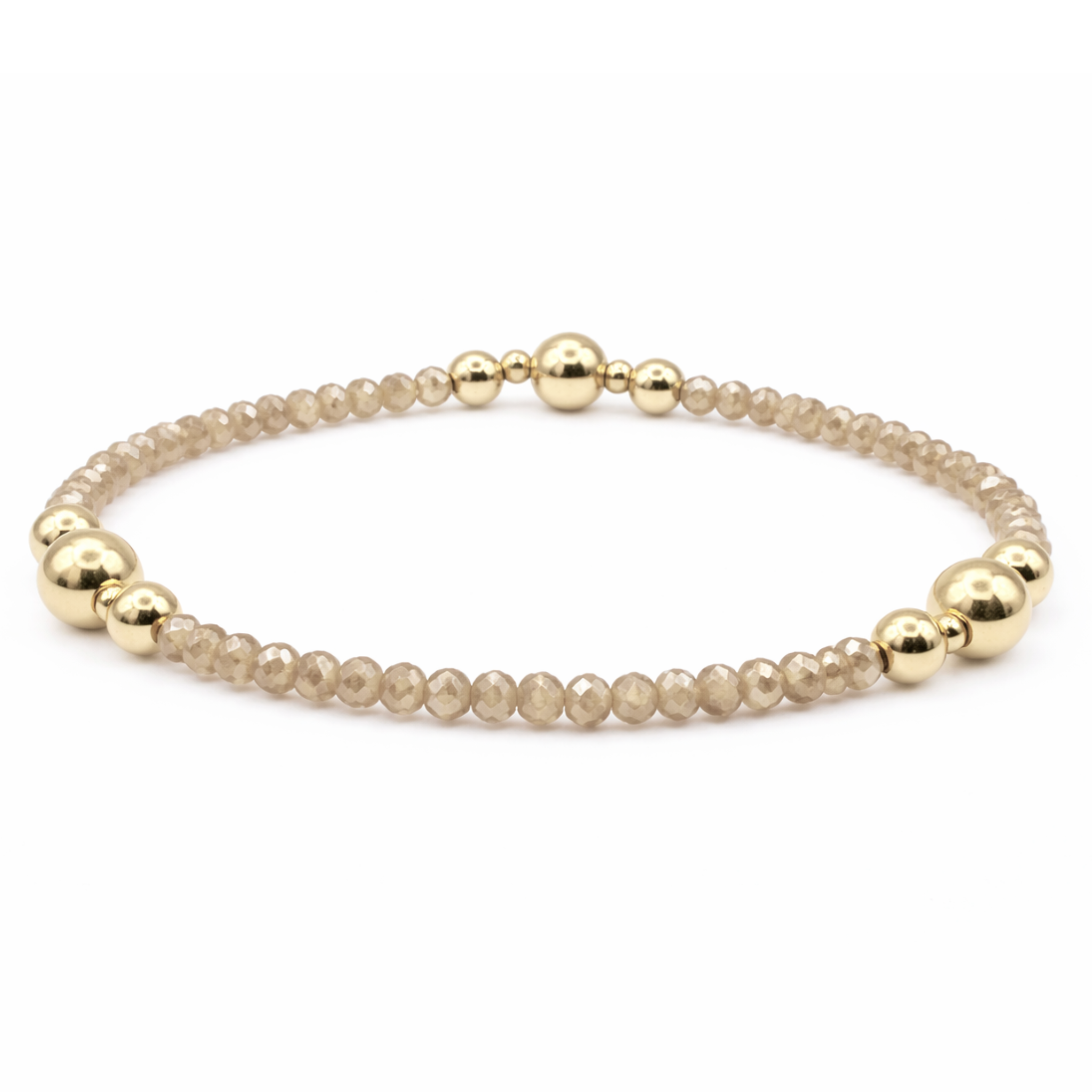 erin gray - Nantucket Shimmer Champagne Gold Filled Beaded Bracelet