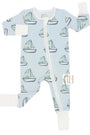 Boys Sailboat Double Zipper Romper