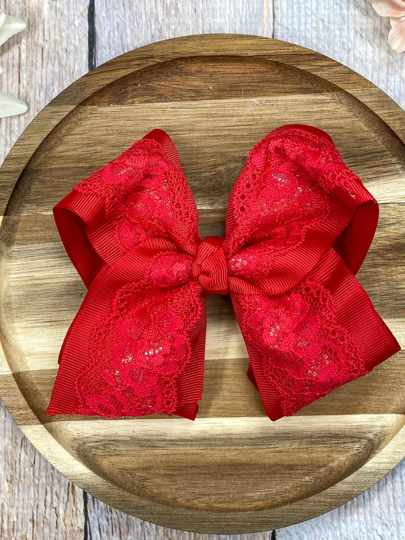 The Hair Bow Company - 4.5" Chantilly Lace Classic Hair Bow | Clip or Headband