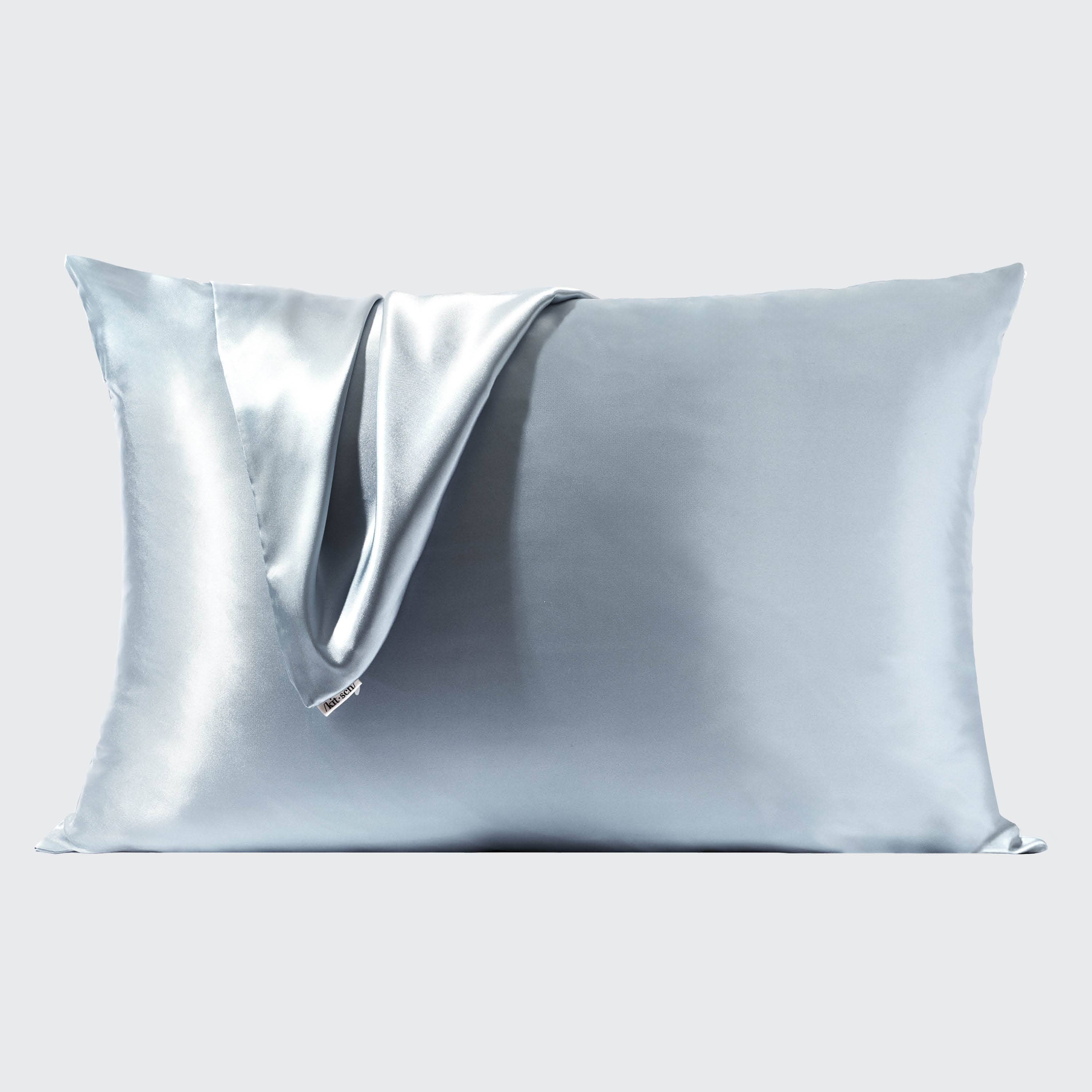 Silky pillowcase on a light gray background