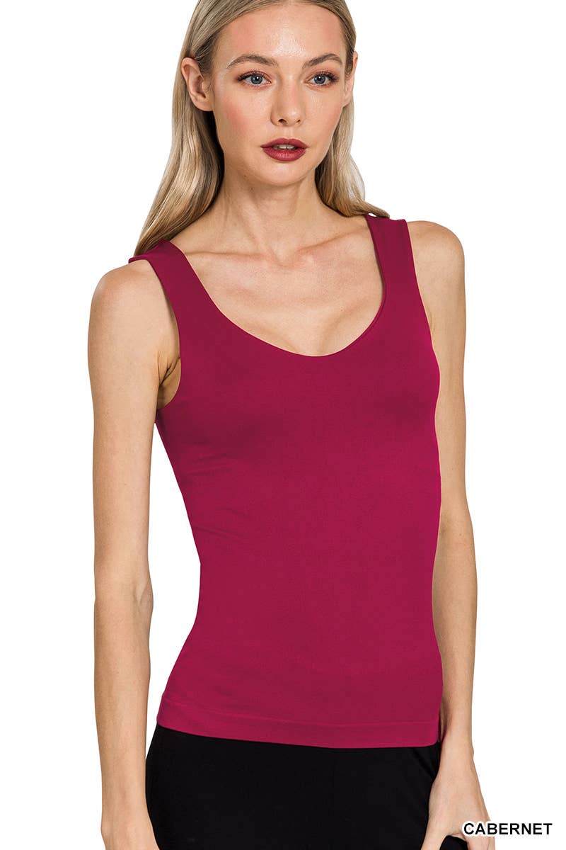 42POPS - Seamless Tank Top w/ Built-in Bra Zenana