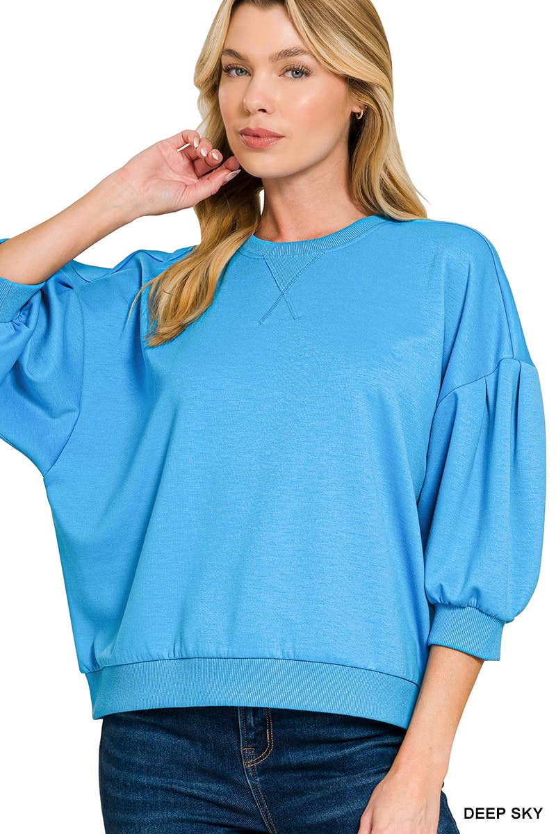 42POPS - `Scuba Dolman Sleeve Pullover SI-29323 Zenana