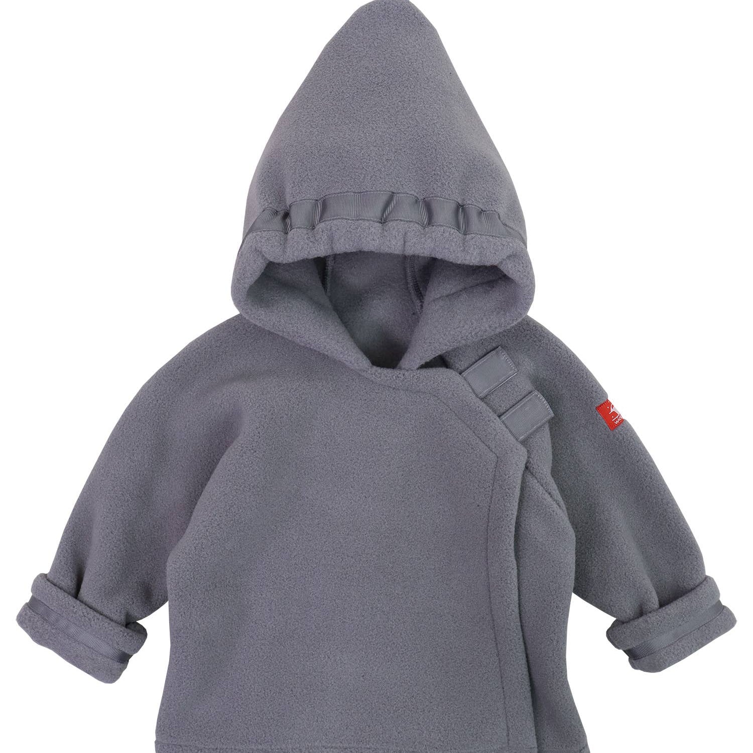 Gray hooded jacket on a white background