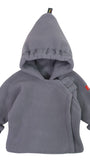 Gray hooded jacket on a white background