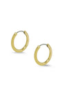 Gold hoop earrings on a white background